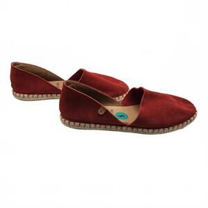 Verbenas Carmen Women's Size 8 Espadrilles Red Suede Flats
